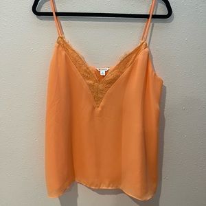 Orange lace tank, size large